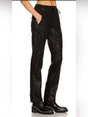 COTTON CITIZEN Snap Button Track Pant Leather Look Coated London Tearaway Pullon